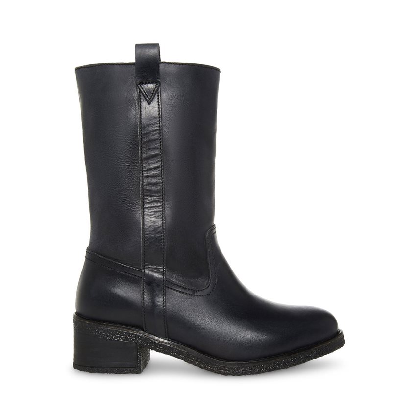 Botas Altas Steve Madden Winny Cuero Mujer Negras | ES GIS810